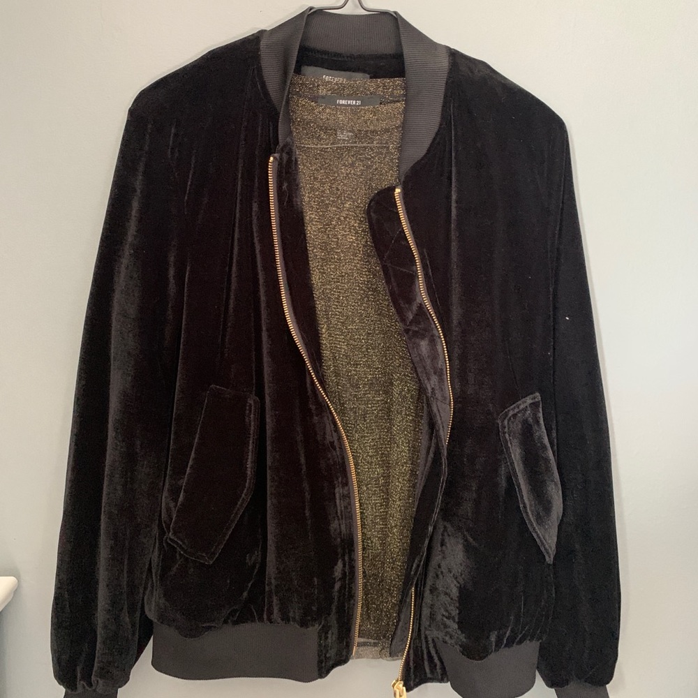 Sheer gold glitter shirt comes with black jacket